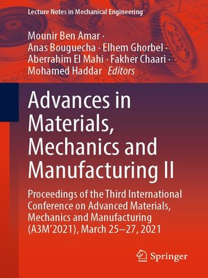 cover image of Advances in Materials, Mechanics and Manufacturing II